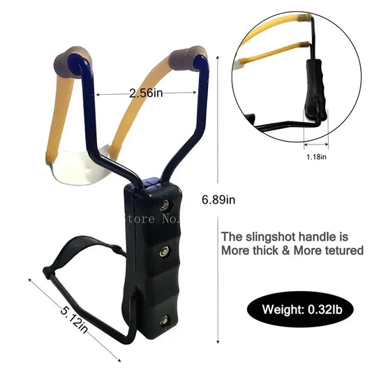 Outdoor Hunting Catapult with Wrist Elastic Rubber Band Strong Shooting Slingshot Metal Material Professional Shooting Toy