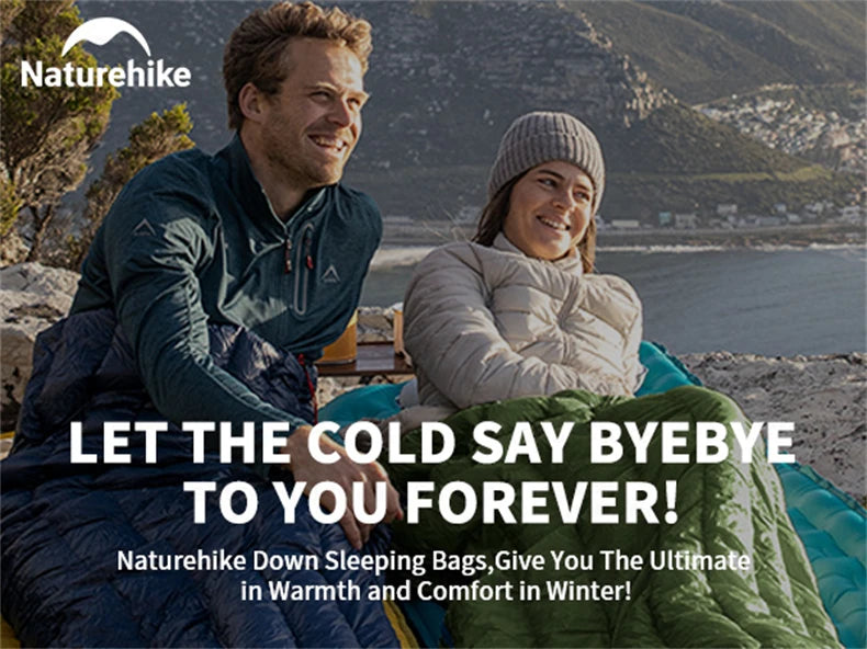 Naturehike Camping Duck Down Sleeping Bag CW295 Spring Warm Waterproof Splicable Double Quilt Ultralight Envelope Sleeping Bag