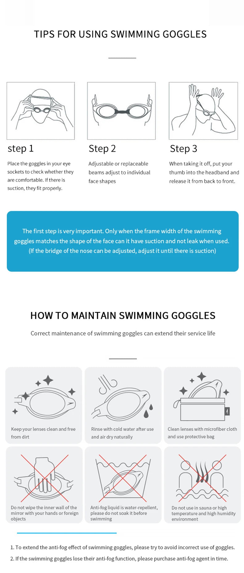 Unisex Adult Swimming Goggles – Anti-Fog Swim Glasses for Men & Women – Adjustable Silicone Waterproof Professional Swim Eyewear