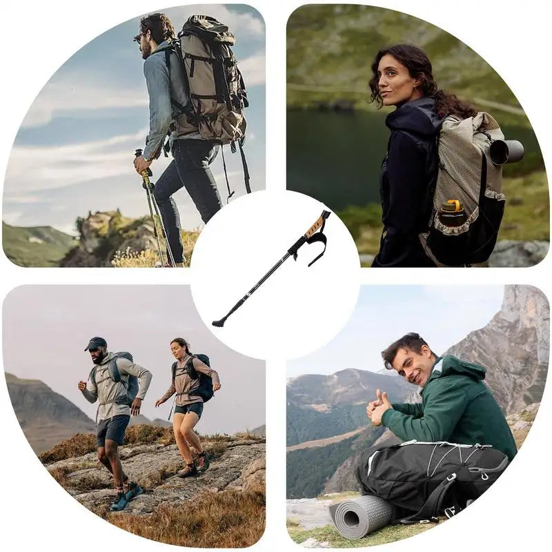 Hiking Sticks Walking Poles Ergonomic Comfort Handle Multifunction Tool Walking Sticks For Running Climbing Mountaineering Ski