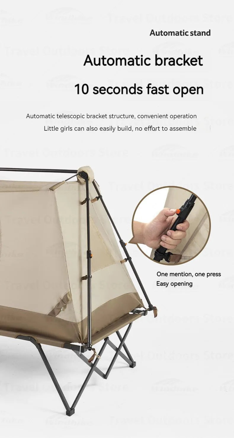 Naturehike A-Type Automatic Tent 1-2P Get Off The Ground Riverside Fishing One Touch Tent Quick Open Camping Bed Tent Waterproof