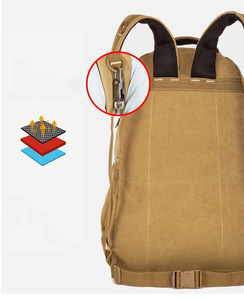 55L 70L Canvas Sports Backpack Men Outdoor Hiking Camping Travel Bag Luggage Rucksack Large Capacity Climbing Tactical Backpack