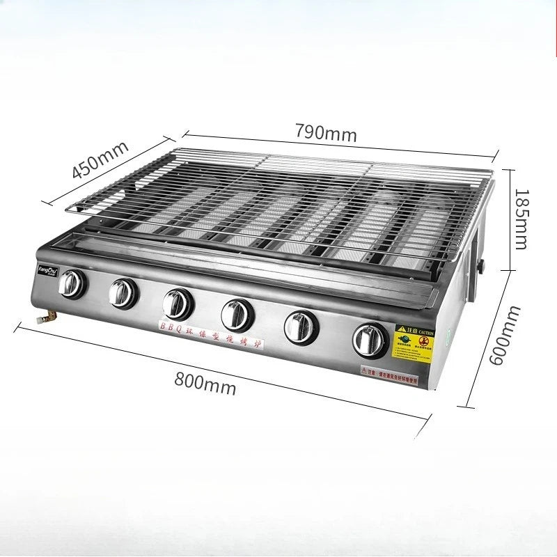 Barbecue grill commercial stall Black King Kong electric barbecue skewers oysters gas grilled fish machine manufacturer