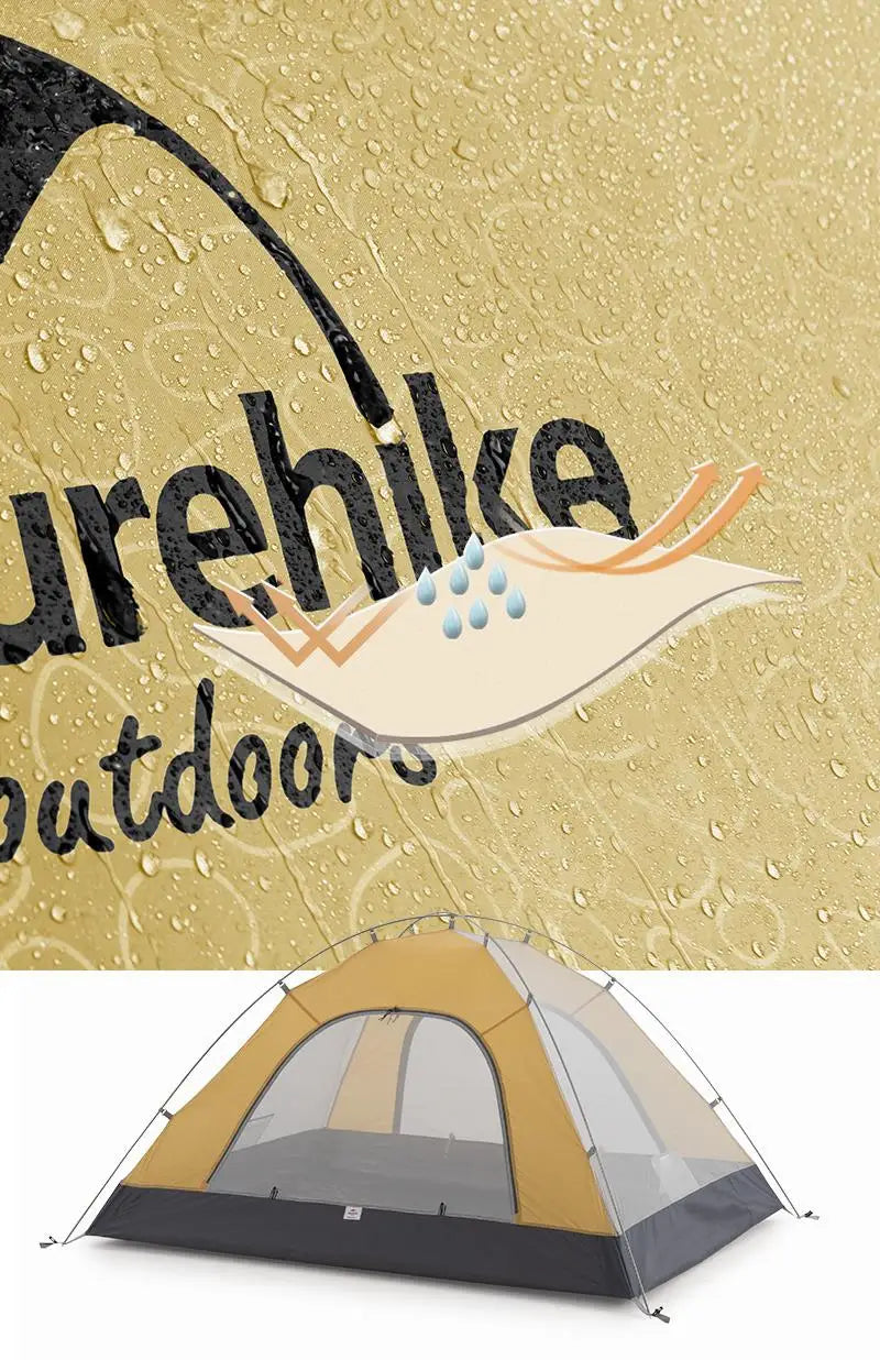 Naturehike Ultralight Tent 3-4 Person Waterproof Camping hiking tent Outdoor Double Layer Hiking Fishing Tourist Beach Tents
