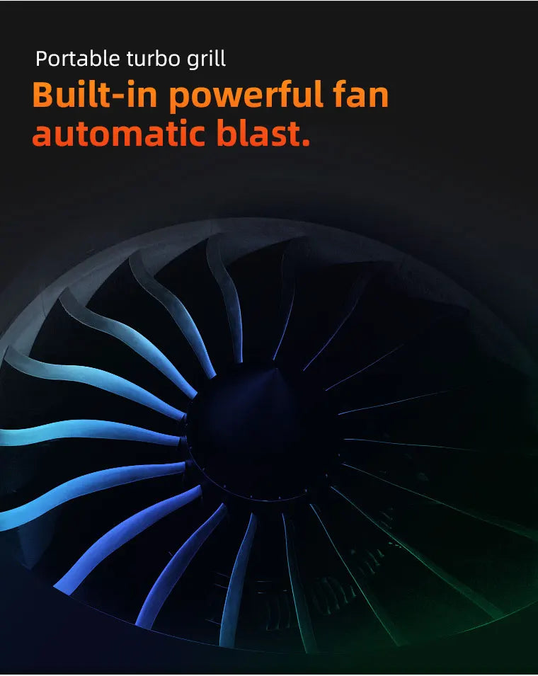 New Design Portable Charcoal BBQ Grill Stainless Steel Turbo BBQ Grill Outdoor