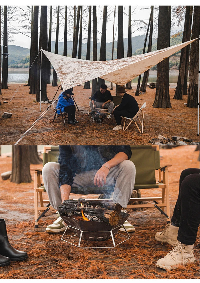 Outdoor Folding Stainless Steel Grill Barbecue Rack Detachable Charcoal Stove BBQ Grill Lightweight Brazier Foldable Hibachi