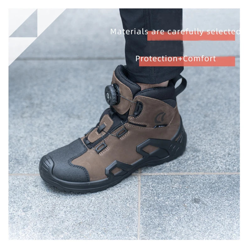 CC Motorcycle Riding Boots Men Leather Motorbike Shoes Breathable Anti-slip Anti-fall XRD Ankle Protection Motocross Short Boots