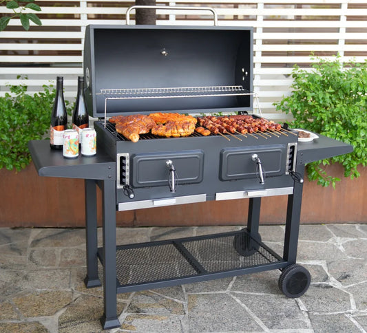 Extra Large Charcoal BBQ Grill With Easy Clean Full Size Ash Tray And Adjustable Charcoal Plate BBQ Grill