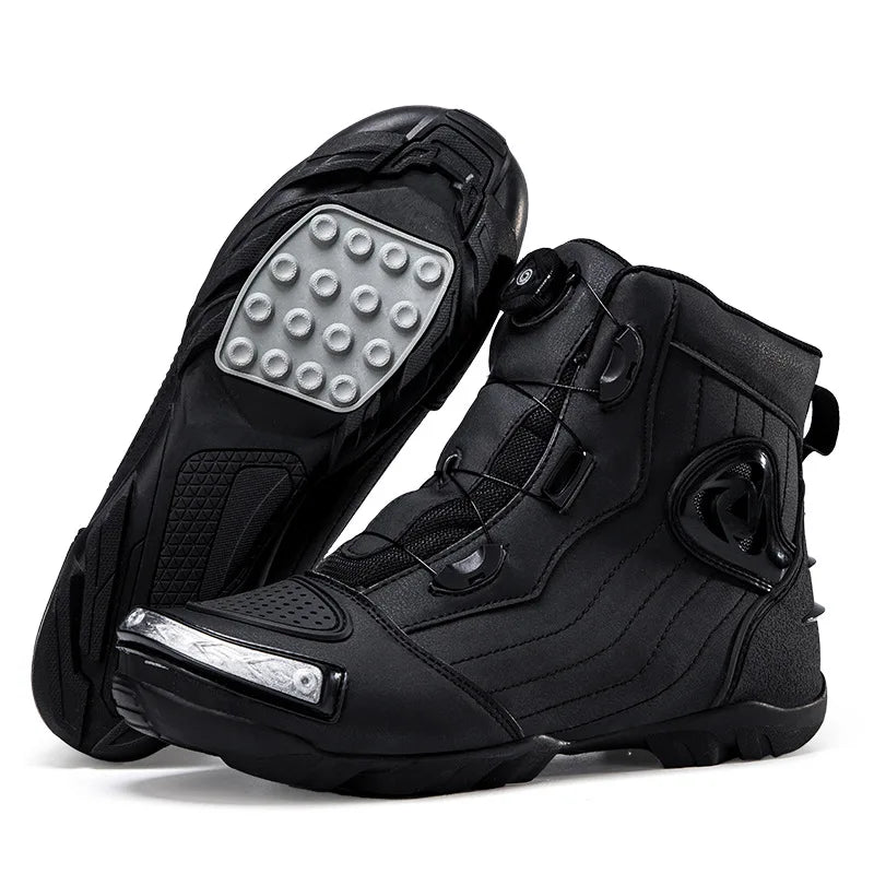 Large Size Motorcycle Boots Outdoor Riding Racing Shoes Anti-fall Wear-resistant Motorcycle Shoes Motorcycle Travel Equipment