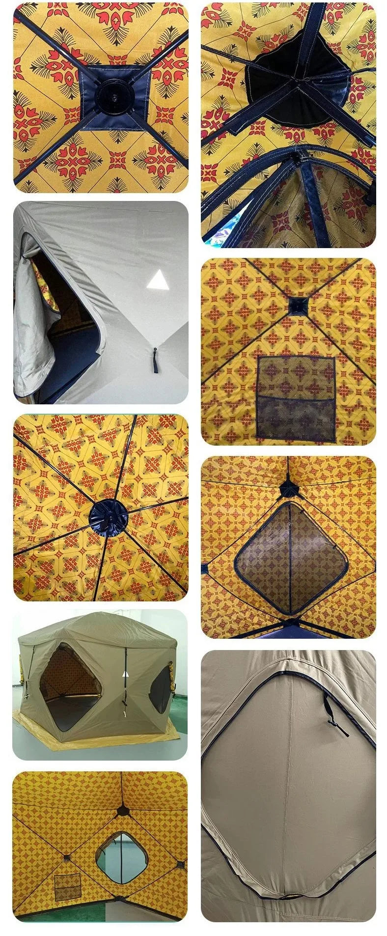 Customized  5-6 Person 4 Season Double Layers Arabian desert middle-east hexagon tent