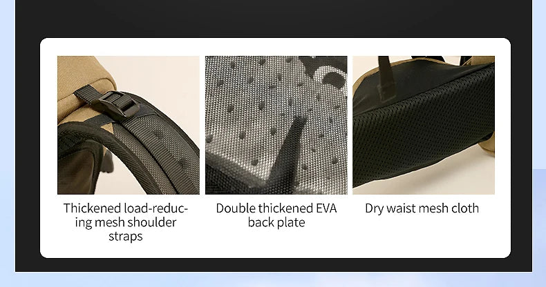 Internal frame waterproof hiking camping backpack with rain cover, large lightweight travel day backpack for climbing