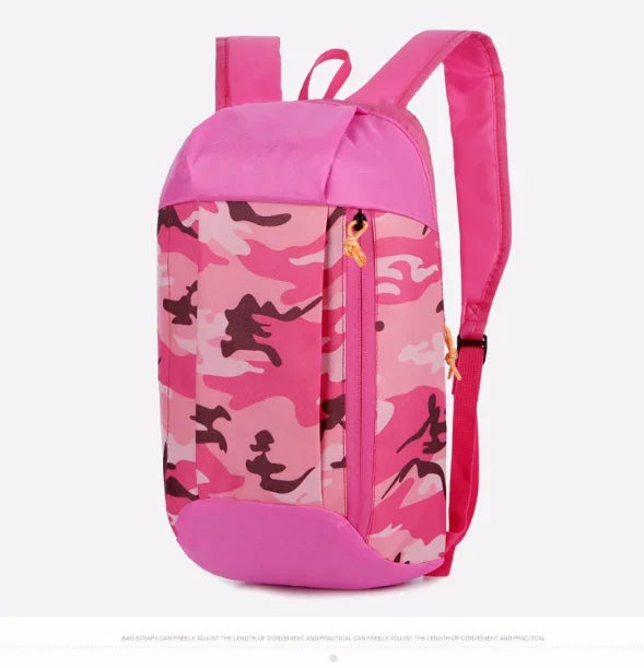 Sports Lightweight Camouflage Backpack Travel Mountaineering Bag Zipper Adjustable Belt Camping Men Ladies Children
