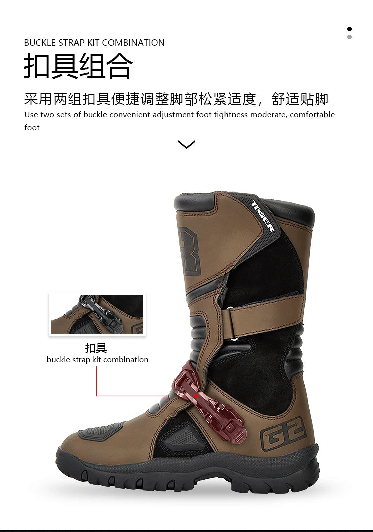 Knight Shoes Wear Resistant Highway Boots Deodorization Motorcycle Riding Shoes Cushioning  Off Road Racing Boots  Waterproof