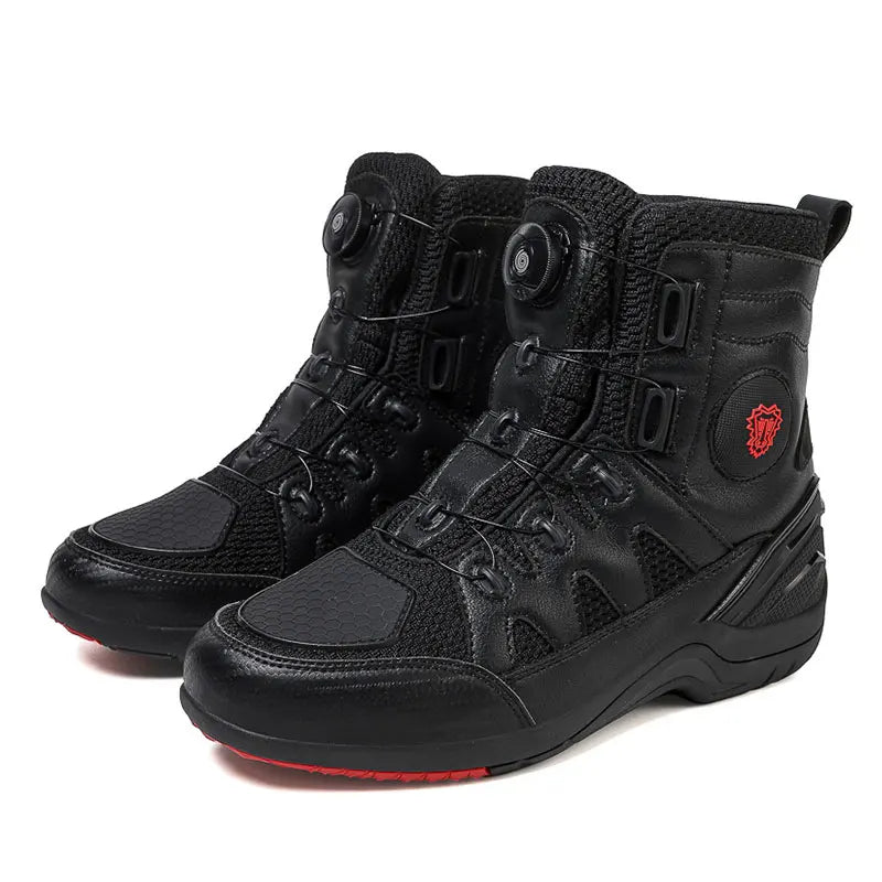 Men Motorcycle Boots New Waterproof Motorbike Riding Shoes Microfiber Breathable Men's Motorcycle Shoes Motos Bike Sport Boot