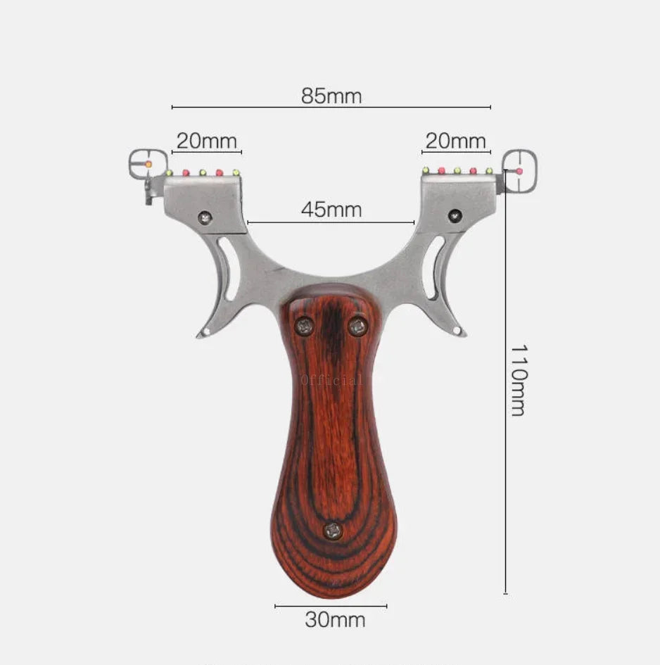 Outdoor Hunting Stainless Steel Wooden Handle Shooting Slingshot Traditional Rubber Band Catapult Slingshot Adult Shooting Game