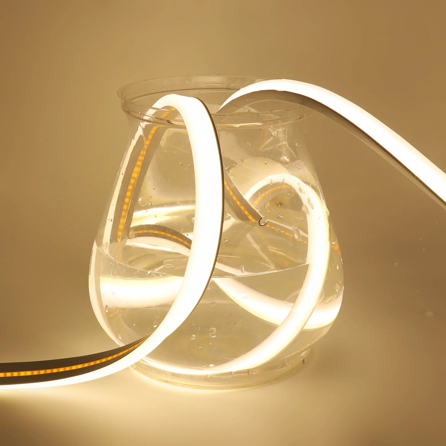 24V Solar Powered COB LED Strip Light Double Side Glow 320 LEDs/m Waterproof Flexible Neon Tape Indoor Outdoor Linear Lighting