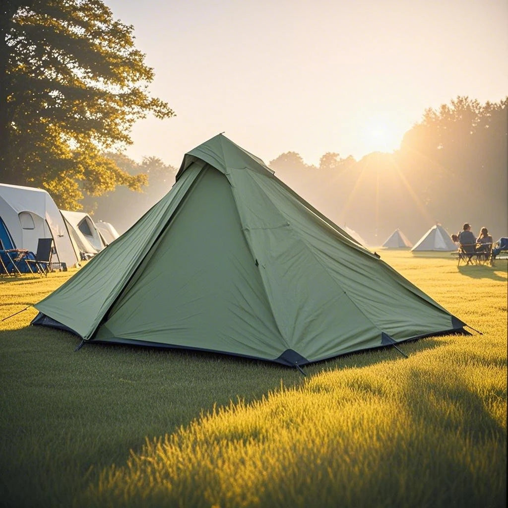 1-Person Ultralight Trekking Pole Tent - Pyramid Design, Waterproof PU4000, 2-Layer Mesh for Backpacking/Hiking, Without Pole