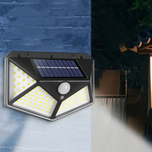 100 LED Wall Lights Outdoor Solar Lamp PIR Motion Sensor Solar Powered Sunlight Street Light for Garden Decoration