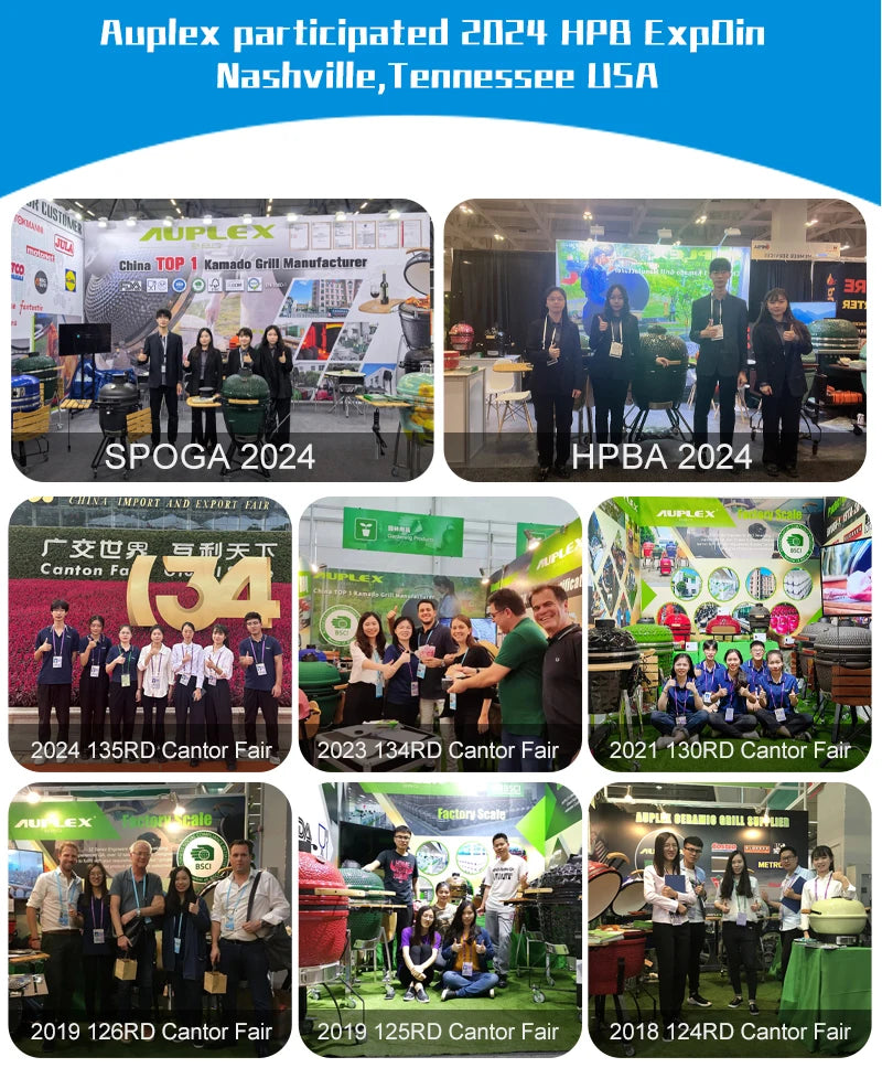 Auplex Wholesale Barbeque Asador Portable Charcoal 21-Inch Kamado Ceramic Grills BBQ