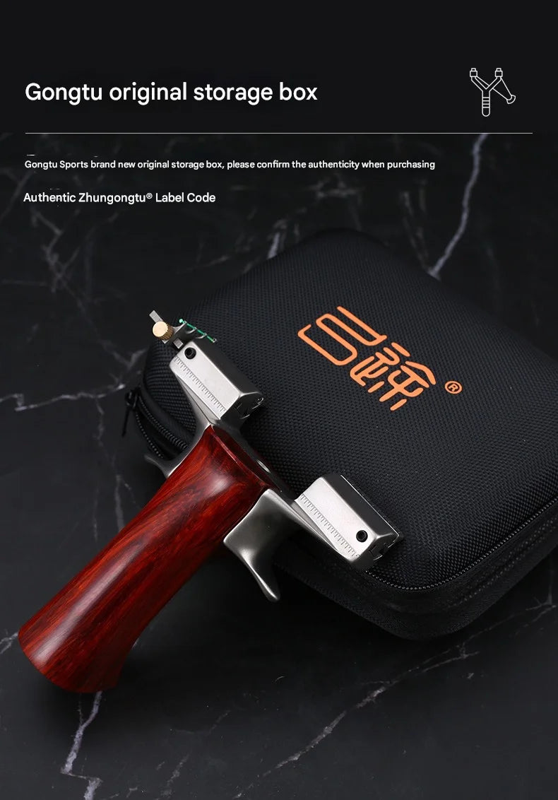 Powerful Dragon Tooth Slingshot Outdoor Competition Actual Combat Quick Pressure Concealed Buckle Catapult With Flat Leather