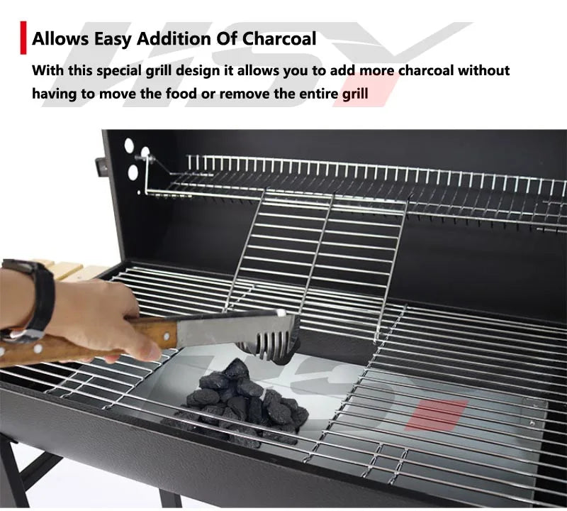 Household Charcoal Stove Outdoor American Barbecue Grill Outdoor Camping Baking Charcoal Grill Fish Grill Charcoal Smoke Grill