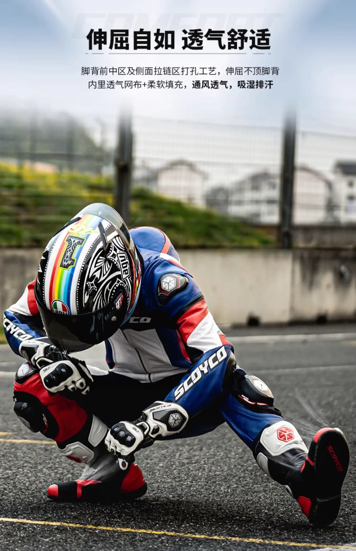 Scoyco Men's Motorcycle Riding Boots Anti-slip Motocross Shoes Anti-fall Rider Racing Road Cross-country With CE Certification