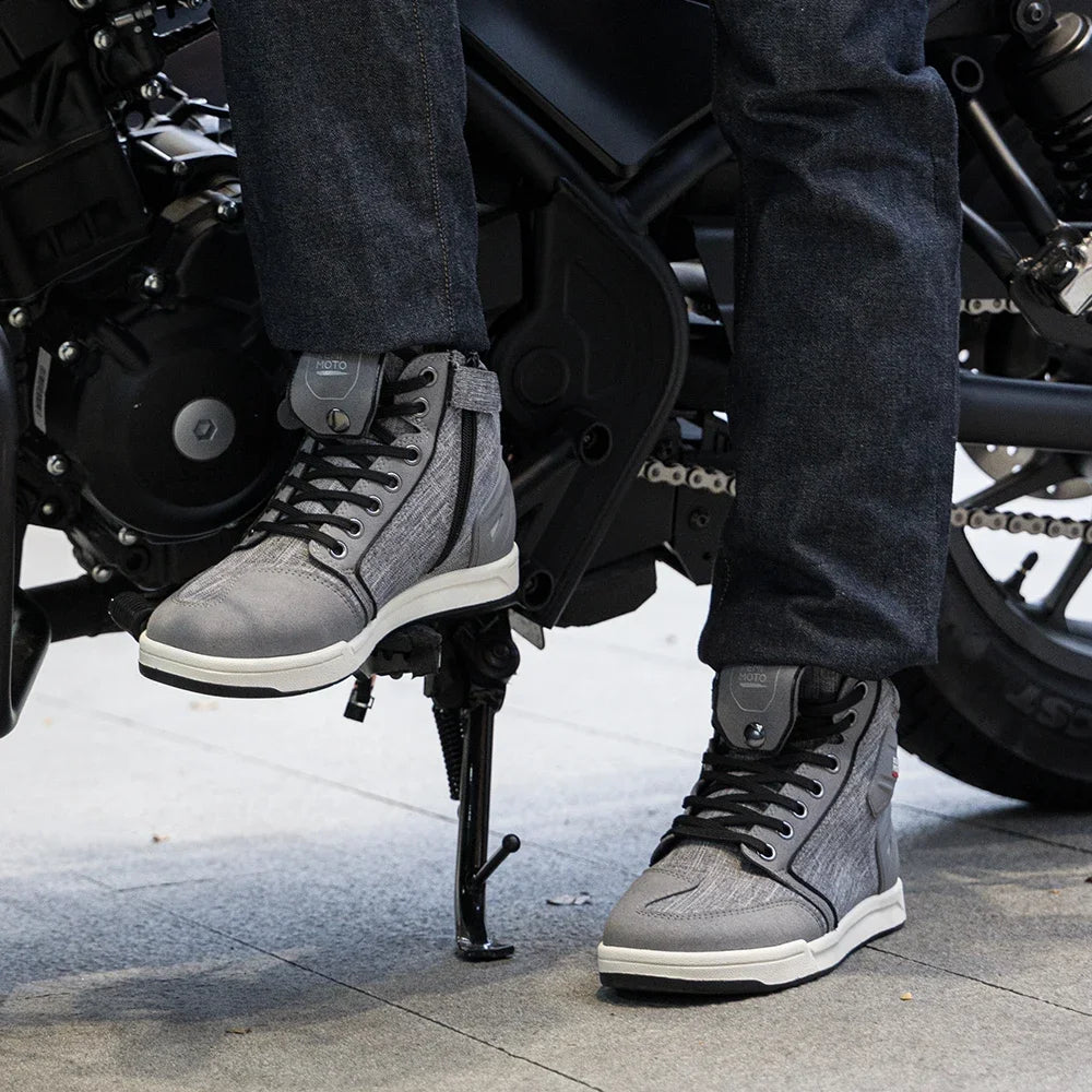 KEMIMOTO Motorcycle Riding Short Boots Men Summer commuting Shoes Sneakers Anti-slip Protection Breathable Casual rides Gear