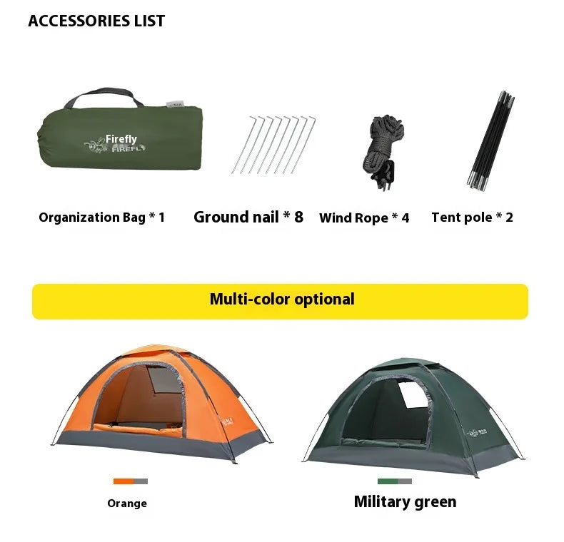 Single Camping Tent -190T Silver Plated Polyester 150D Waterproof Oxford 1.42KG Lightweight and Portable Outdoor Tent ultralight