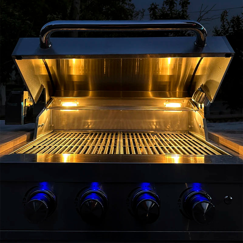 Factory Supply Outdoor Kitchen Professional Stainless Steel 4 Burner Built-in BBQ Gas Grill