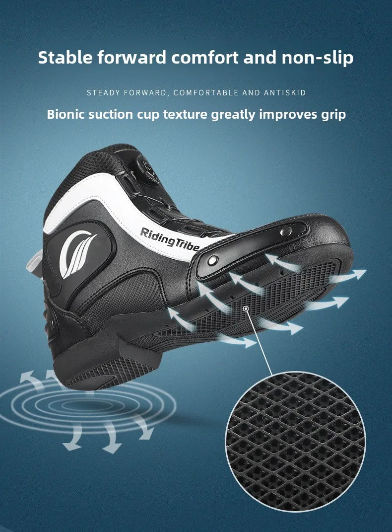 Motorcycle Cycling Shoes with Lock Motorcycle Boots Mountain Bike Racing Fall-proof Summer Waterproof Breathable Casual Boots