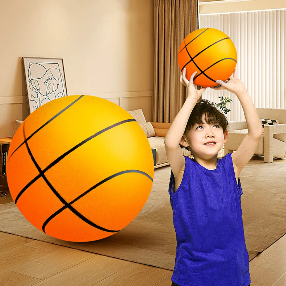 Kids Indoor Silent Basketball Ball 21/18cm High-Resilience Foam Silent Basketball Lightweight Small Basketball Basket Sports Toy