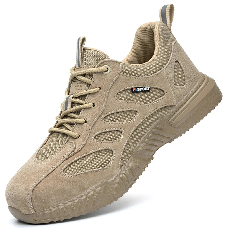 White Safety Shoes Men Steel Toe Boots Work Sneakers Anti-smash Anti-puncture Indestructible Shoes Sport Men Protective Shoes