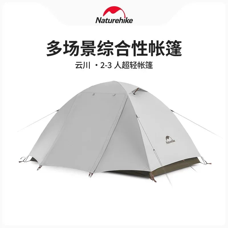 Naturehike-Camping Ultralight Tent, Outdoor Portable, Rainproof and Sun Protection, 2-3 People, Hiking, CNK2300ZP024