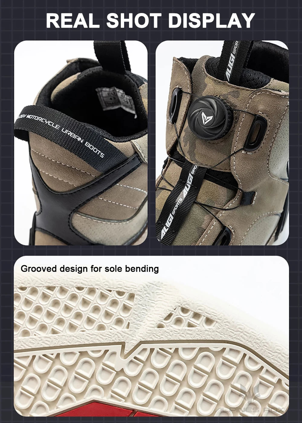 Motorcycle Rider Protective Boots Men Casual Breathable Sports Shoes Rubber Gear Shift Pad Reinforced Toe Motorcycle Sneakers