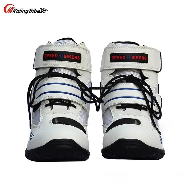 Motorcycle Fall Prevention Boots High Ankle Racing Boots Leather Race Motocross Motorbike Riding Boots Shoes for Women Men Shoe