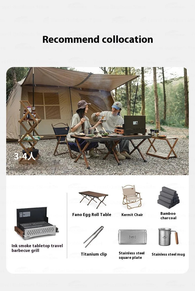 Naturehike Upgrade Barbecue Grill Lightweight Folding Portable Charcoal Burner Camping Outdoor Picnic Tabletop Cooking Stove Box