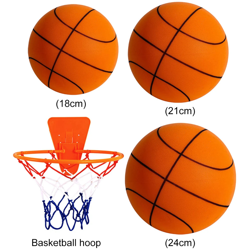 Kids Indoor Silent Basketball Ball 21/18cm High-Resilience Foam Silent Basketball Lightweight Small Basketball Basket Sports Toy