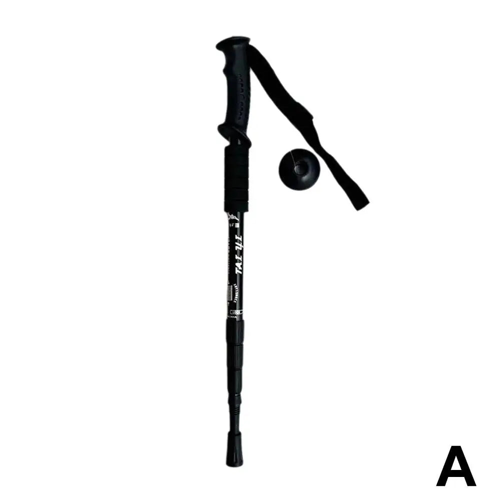 4 Section Trekking Poles Non-slip Wear-resistance Walking Stick Aluminium Alloy Ergonomic Handle Design Foldable Crutches Hiking