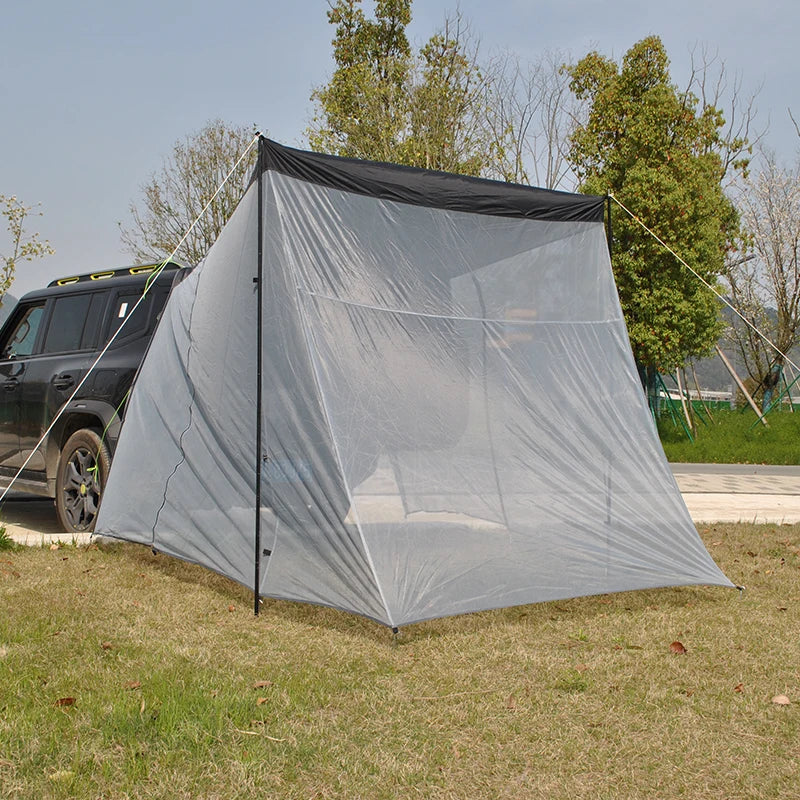 SUV Rear Tent with Mosquito Net – 4-Person Sun Shelter & Quick-Setup Car Canopy for Family Camping, Outdoor Adventures