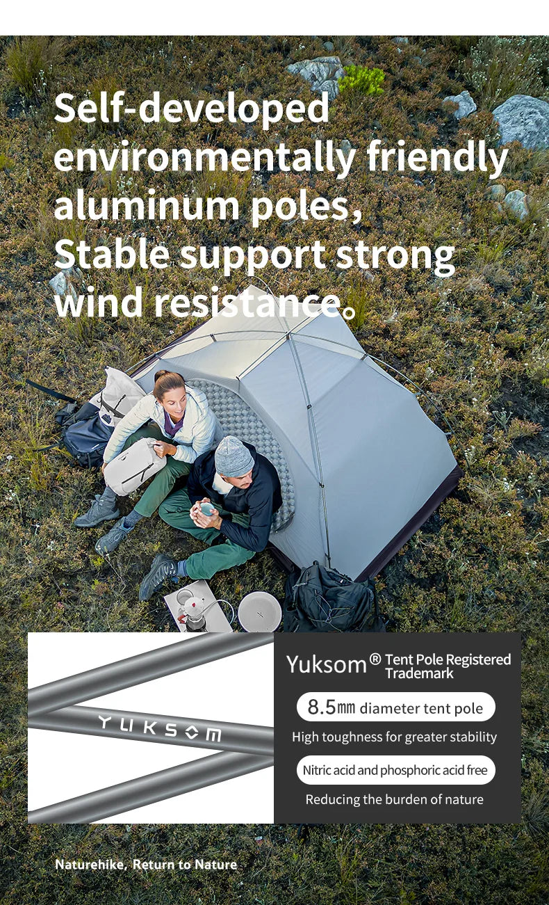 Naturehike Cloud River Pro Outdoor Camping Tent Ultralight 2 Person 20D Silicone Fabric Double-layer Waterproof Hiking Tents