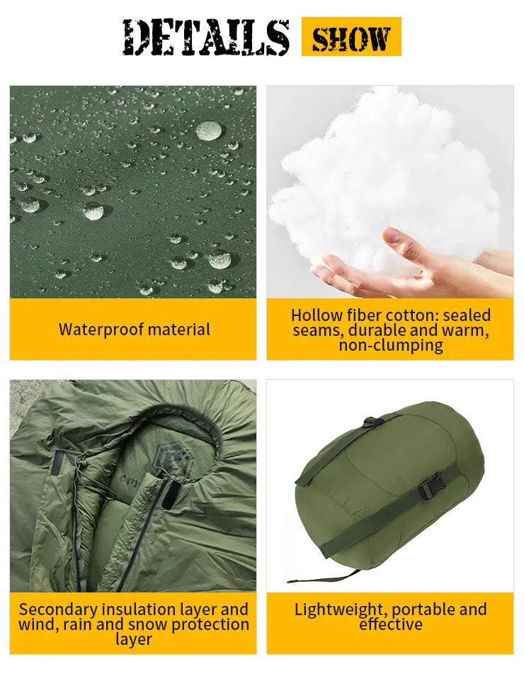 Emersongear Blue Label Cold Peak Polar Sleeping Bag Tactical Bunting Hunting Training Milsim Hiking Outdoor Sports Nylon OD