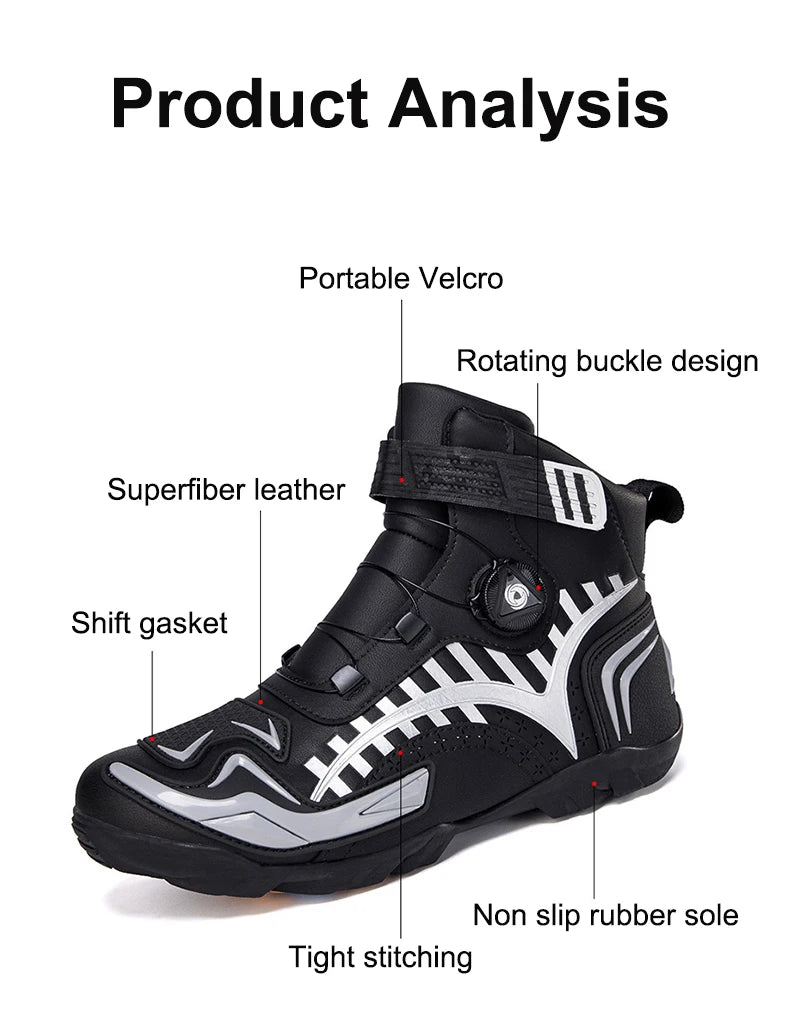 Man Motorcycle Boots Breathable Anti Slip Men's Motorbike Shoes Road Racing Riding Motocross Boot High Quality Men Motos Shoes