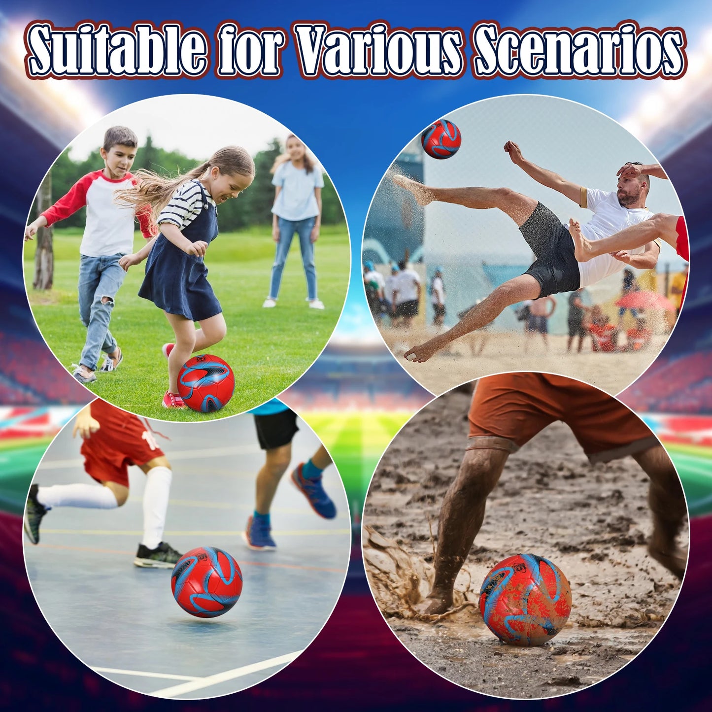 Soccer Balls Official Size 5  PVC Professional Match Football World Football Seamless Outdoor Match Game Football Training