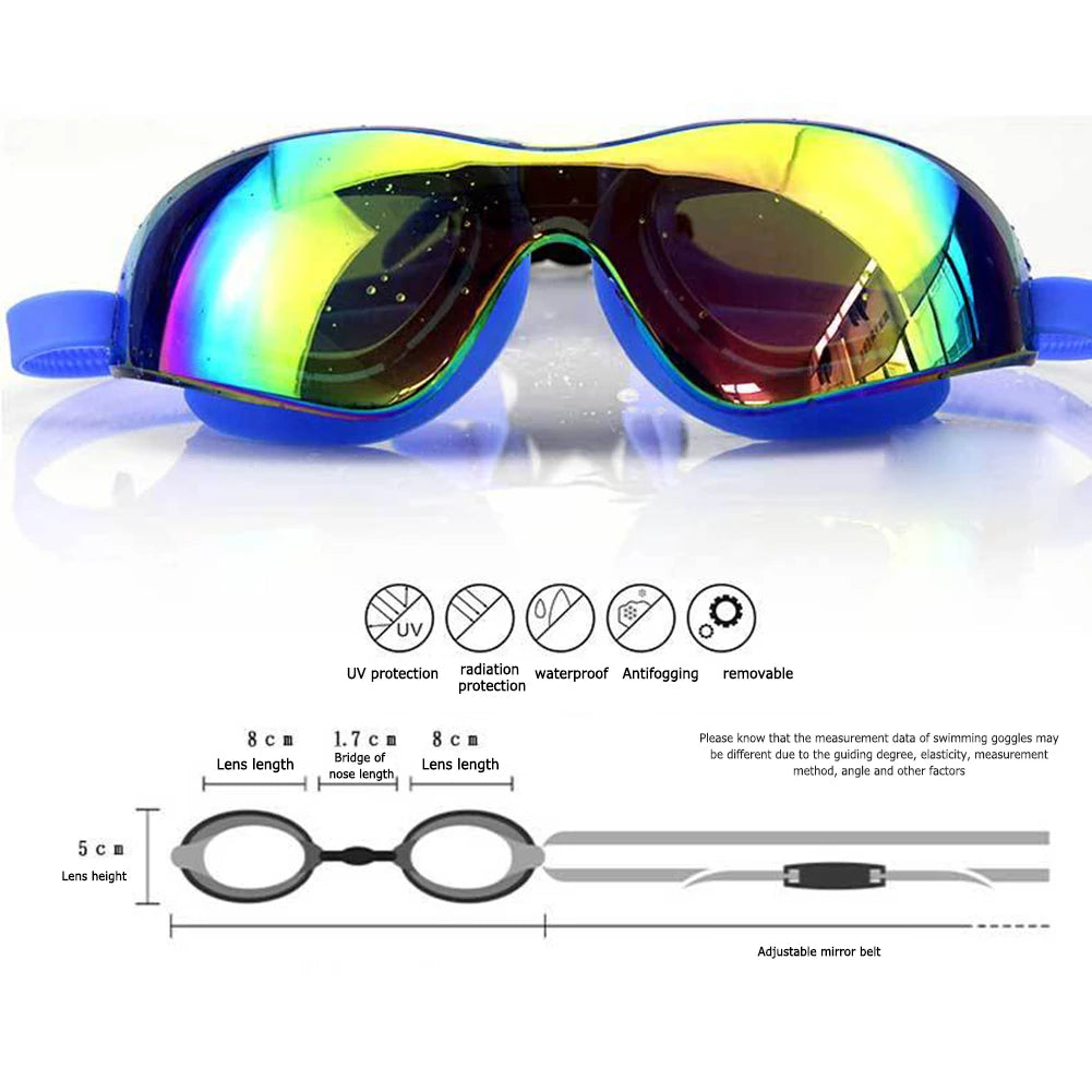 Electroplate Diving Glasses Anti-Fog Swim Pool Eyewear Adjustable Swim Sports Eyewear for Women Men Youth Kids