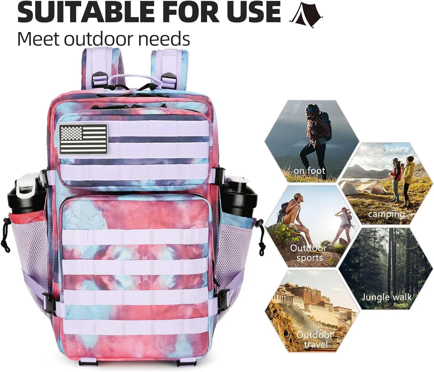 20L 45L Tactical Backpack 3P Bag Outdoor Tactical Backpack Hiking Pack Waterproof Climbing Rucksack Camping Trekking Mochila Bag