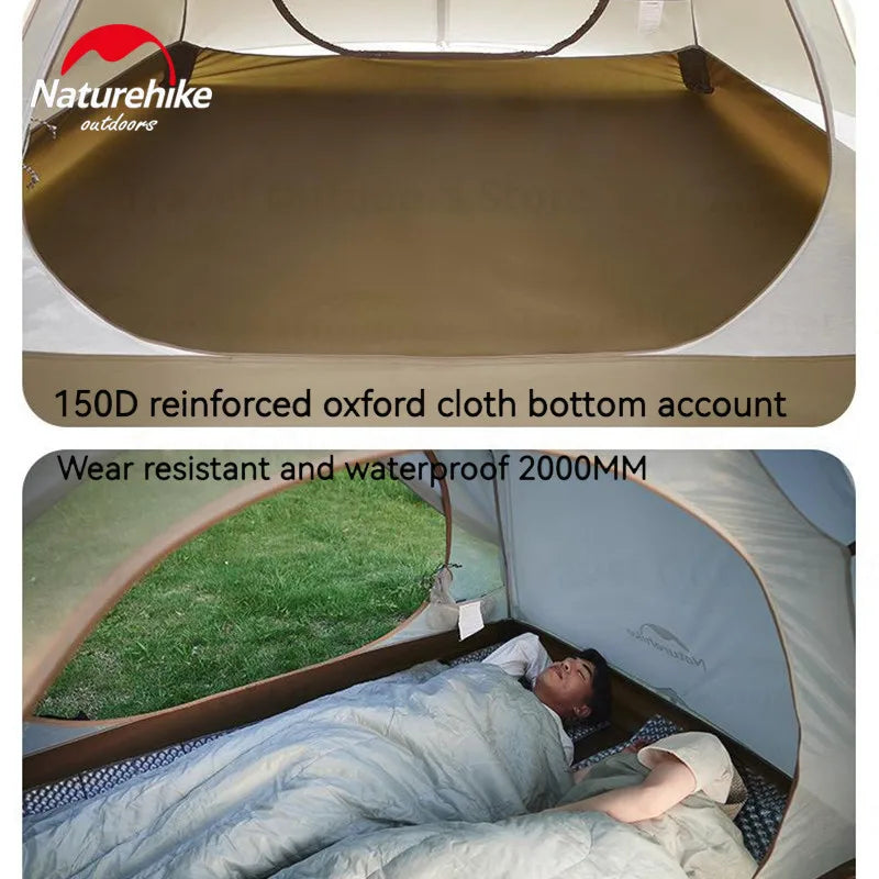 Naturehike Ultralight Backpacking Tent Dome Shelter Tent for 2-3 Person Camping Hiking Trekking Double Layer Lightweight 2.5kg
