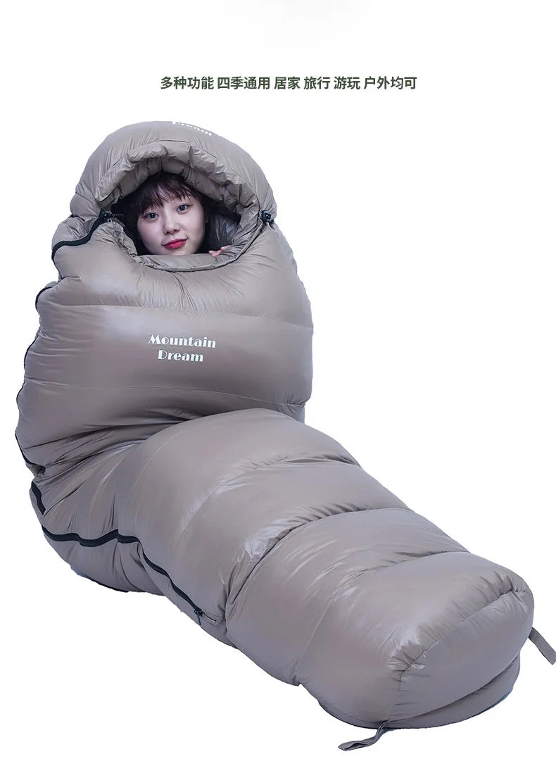 Lightweight Subzero Sleeping Bag Portable Thermal Mummy Hiking Outdoor Backpacking Rectangular Waterproof Winter Hood Camping