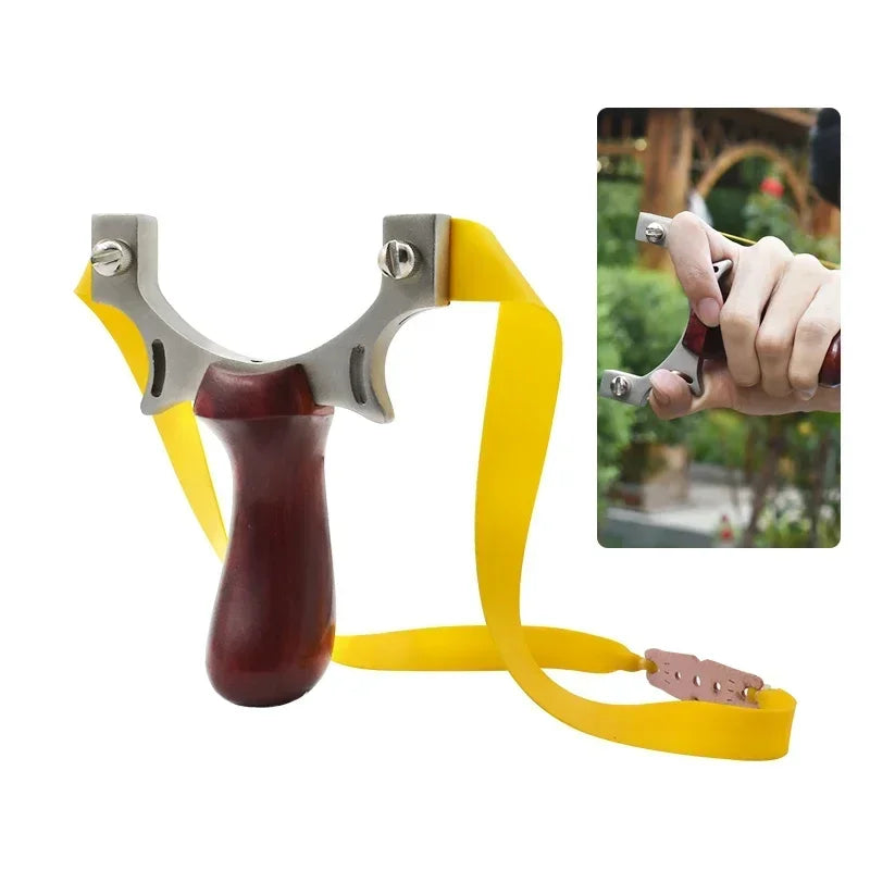 Stainless Steel Solid Wood TTF Professional Slingshot Portable Outdoor Hunting Shooting Tool High Quality Slingshot