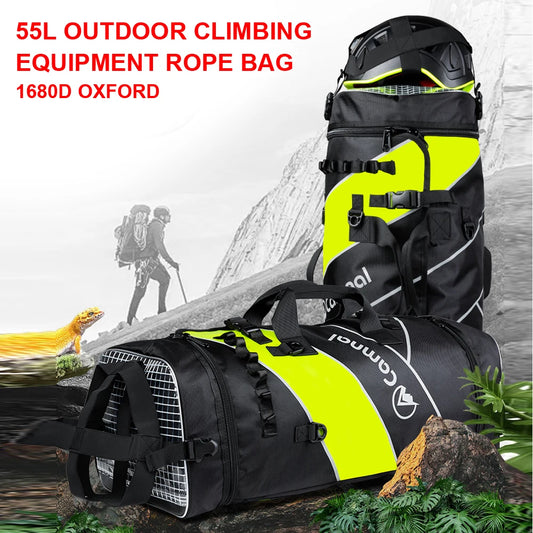 55L Outdoor Climbing Equipment Rope Bag, 1680D Oxford Cloth Waterproof And Wear-Resistant, Rescue Equipment Storage Bag,P896