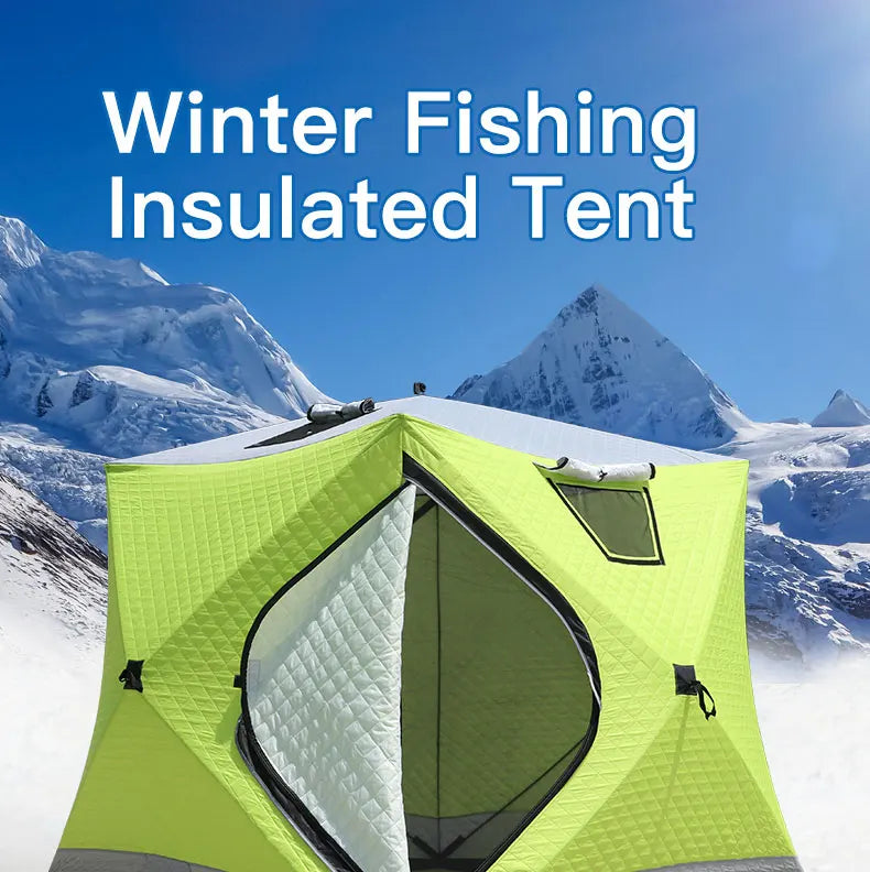 Winter Fishing Tent Ice Fishing Tent Cotton Clip Thick Insulation Windproof Snow Shelter Camping for 2-3 People Pop Up Tent
